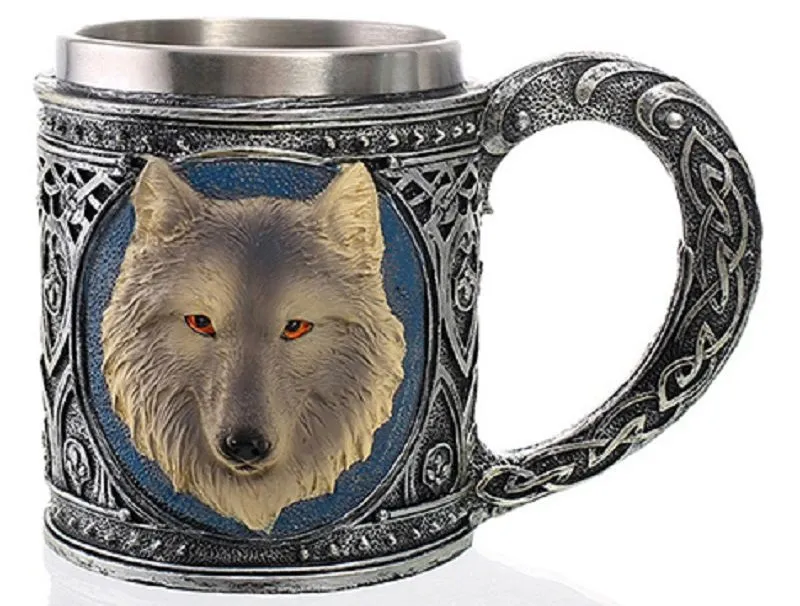 3 Boyutlu Kurt Tasarımlı Kupa Bardak