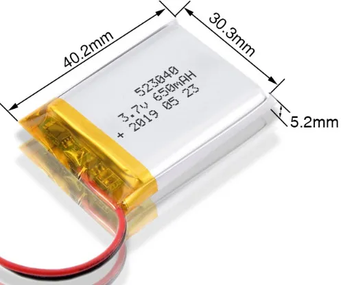 Polymer 523040-600Mah Lipo-Polimer Pil
