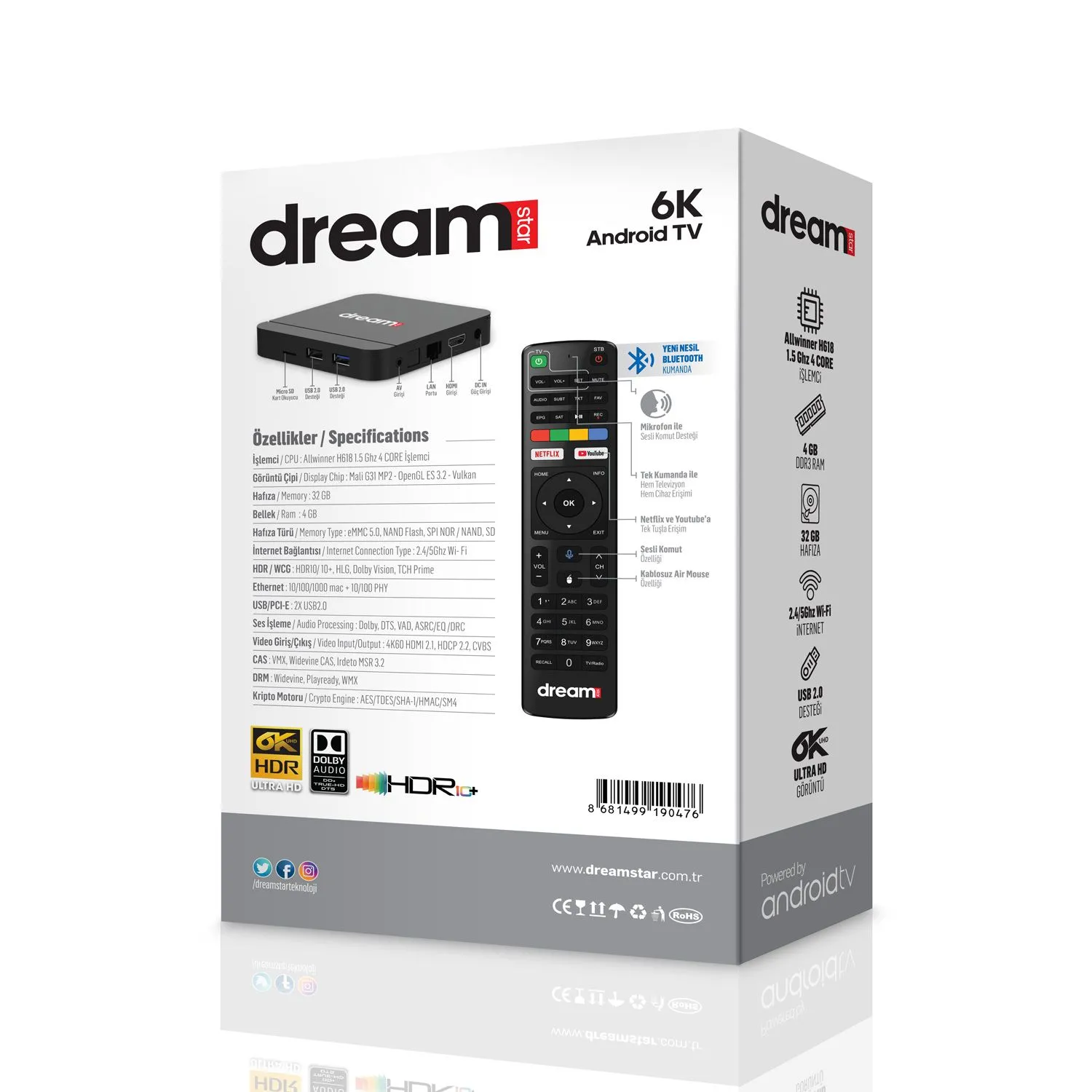 DREAMSTAR İ4 Android Tv Box