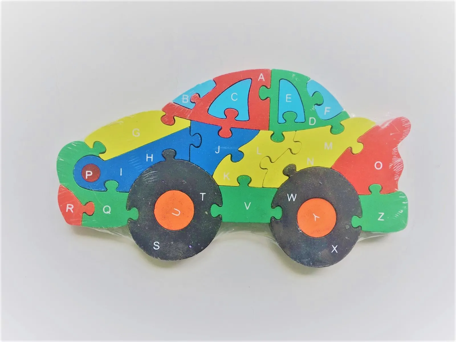 Ahşap Araba Tasarımlı Puzzle Yapboz