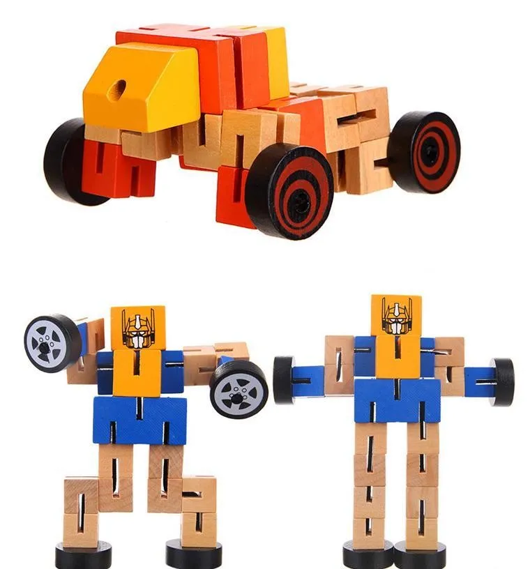 Ahşap Robot Arabaya Dönüşen- Eğitici