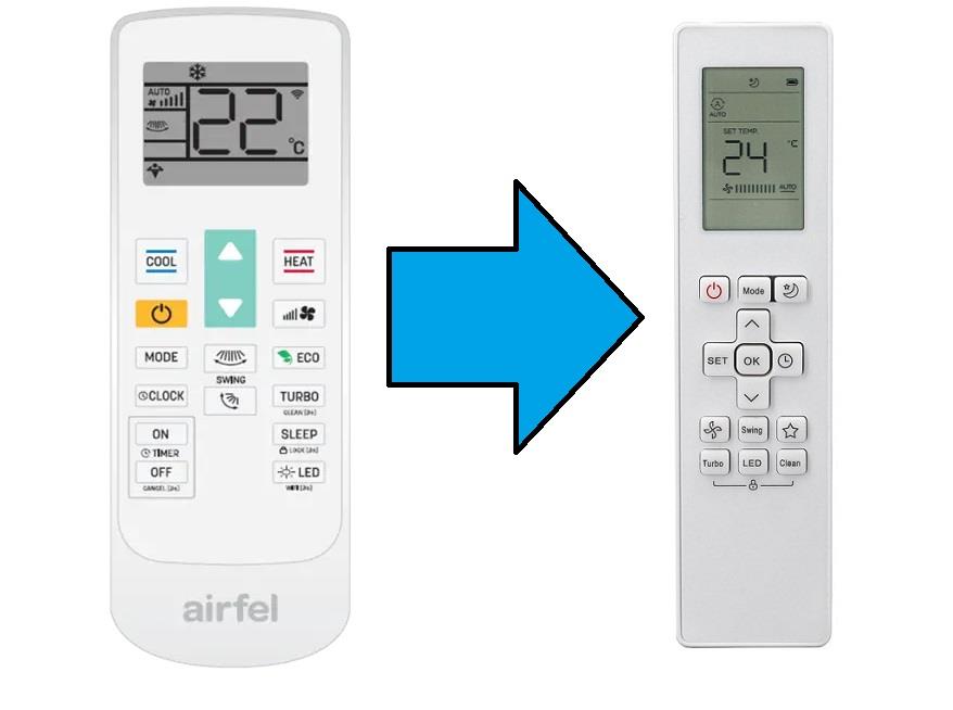 airfel ile uyumlu Klima Kumandası-Resimde Sağdaki Gönderilir