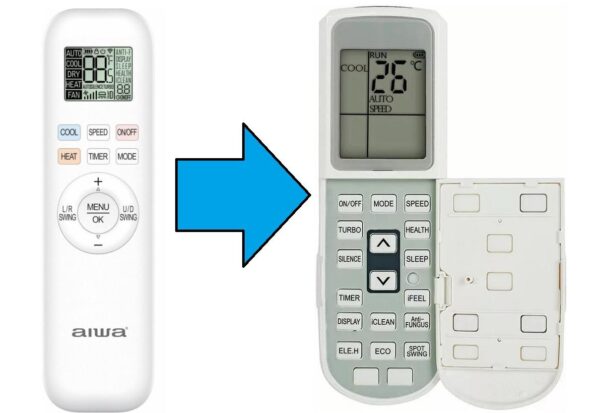 aiwa ile uyumlu Işıklı Ekranlı İnverter Klima Kumandası-Resimde Sağdaki Gönderilir