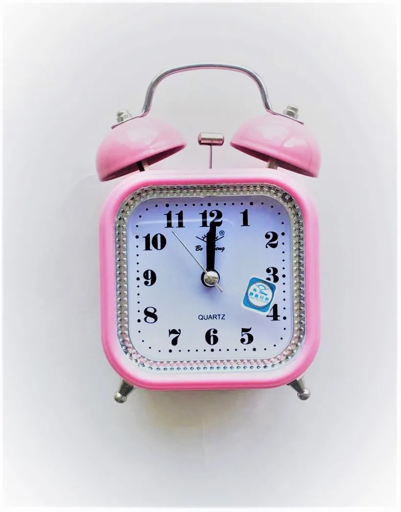 Dekoratif Çalar Masa Saati.PEMBE