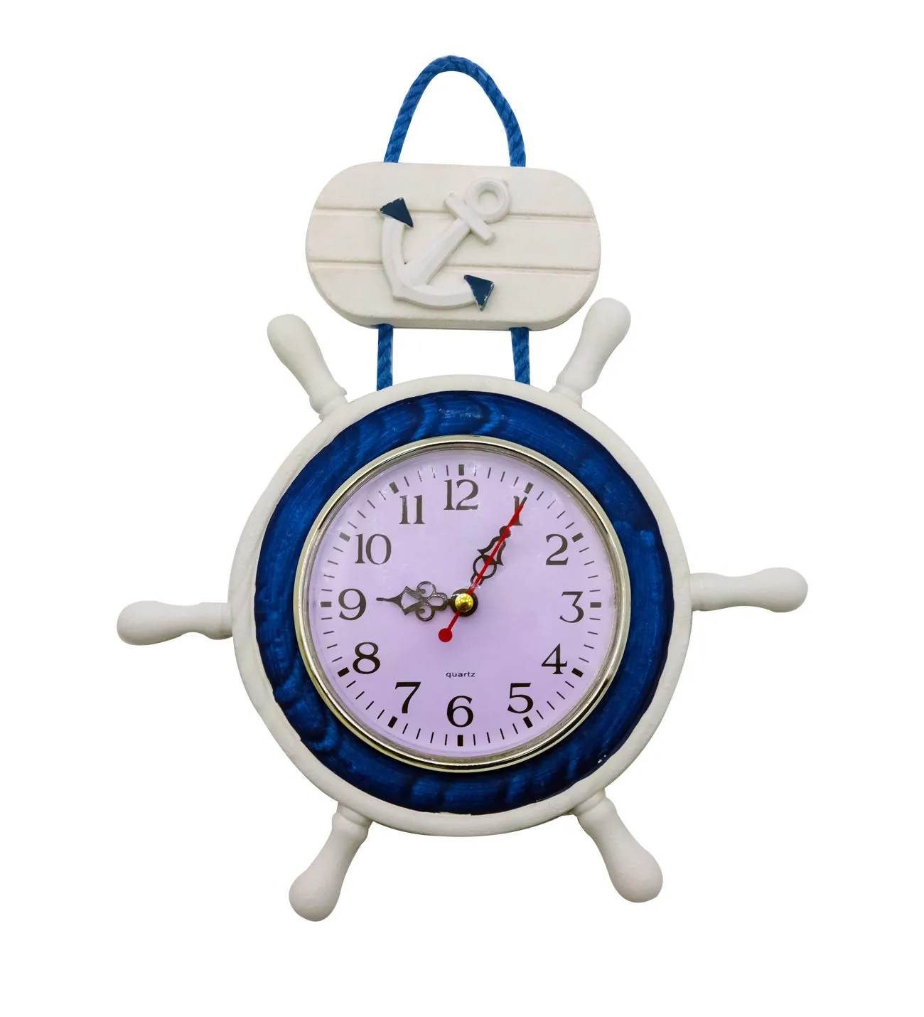 Dekoratif Marin İpli Dümen Duvar Saati