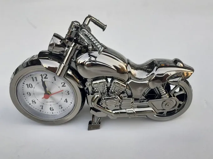 Dekoratif Motorsiklet Alarmlı Masa Saati