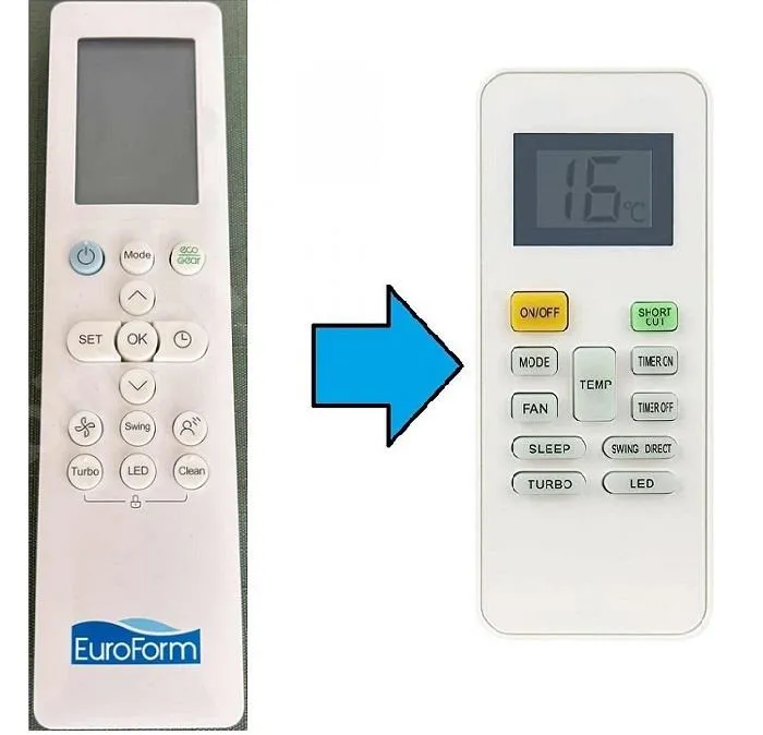 Euroform Klima Kumandası-Resimde Sağdaki Gönderilir