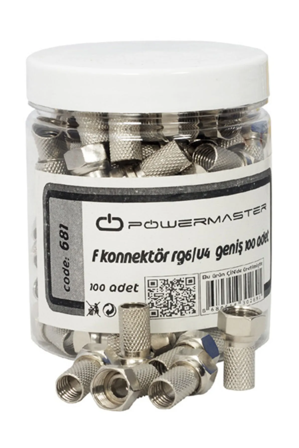 F Konnektör Rg6/u4 Geniş 100 lü Paket