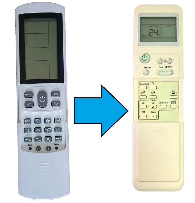 Finlux İnverter Klima İle Uyumlu Kumanda-Resimde Sağdaki Gönderilir
