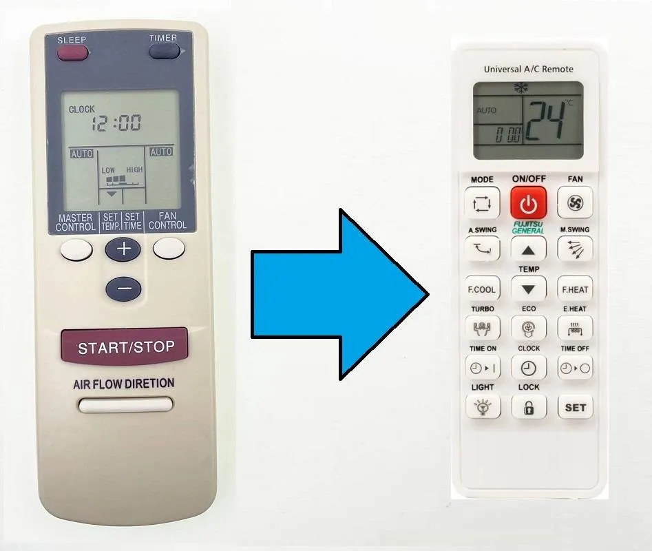 General Fujitsu AR-AB8 AR-AB35 AR-BB9 İle Uyumlu Klima Kumandası