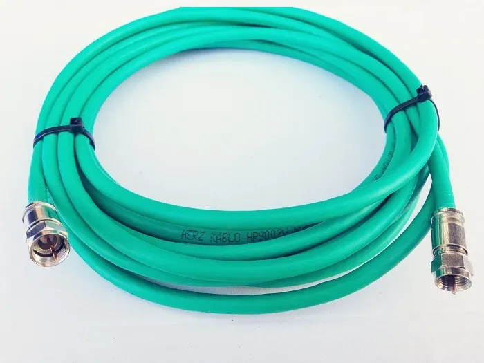 HERZ RG6-U6 Sıkmalı Konnektörlü Uydu Anten Kablosu 2 METRE