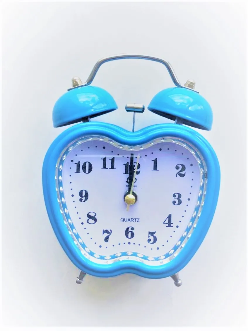 Kalp Şeklinde Dekoratif Çalar Masa Saati.Mavi