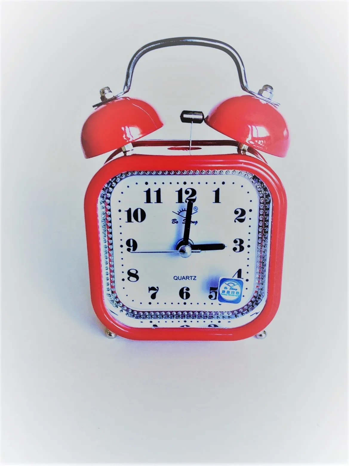 Kare Dekoratif Çalar Masa Saati Kırmızı