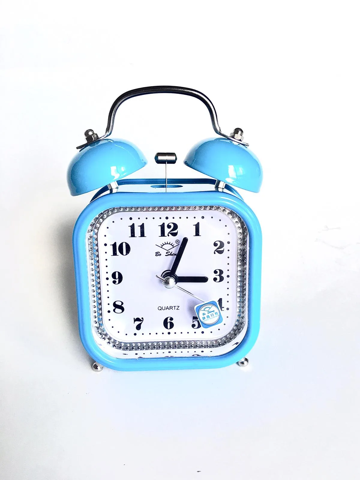 Kare Dekoratif Çalar Masa Saati Mavi