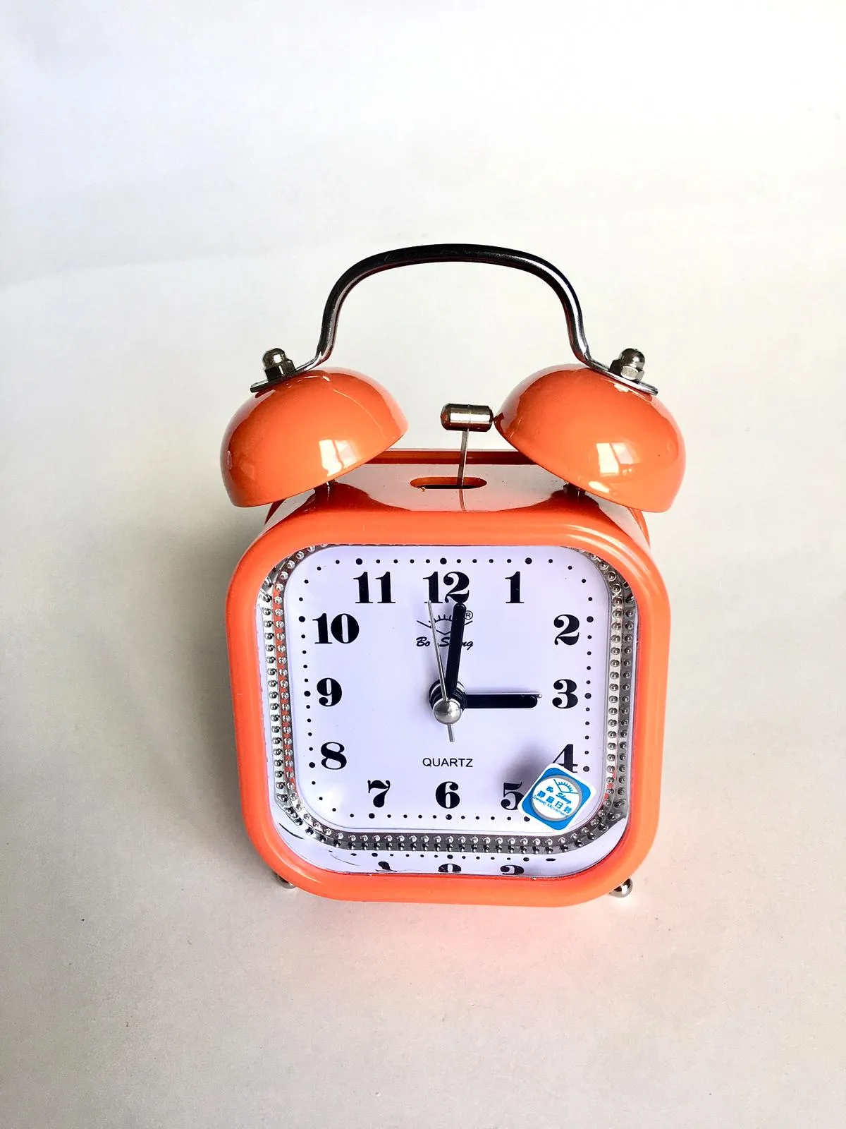 Kare Dekoratif Çalar Masa Saati Turuncu