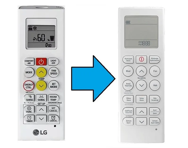 Lg İnverter Klima Kumandası-Resimde Sağdaki Gönderilir