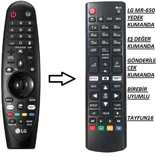 LG Led Tv Sihirli Kumanda AN-MR650A (YEDEK KUMANDASI)
