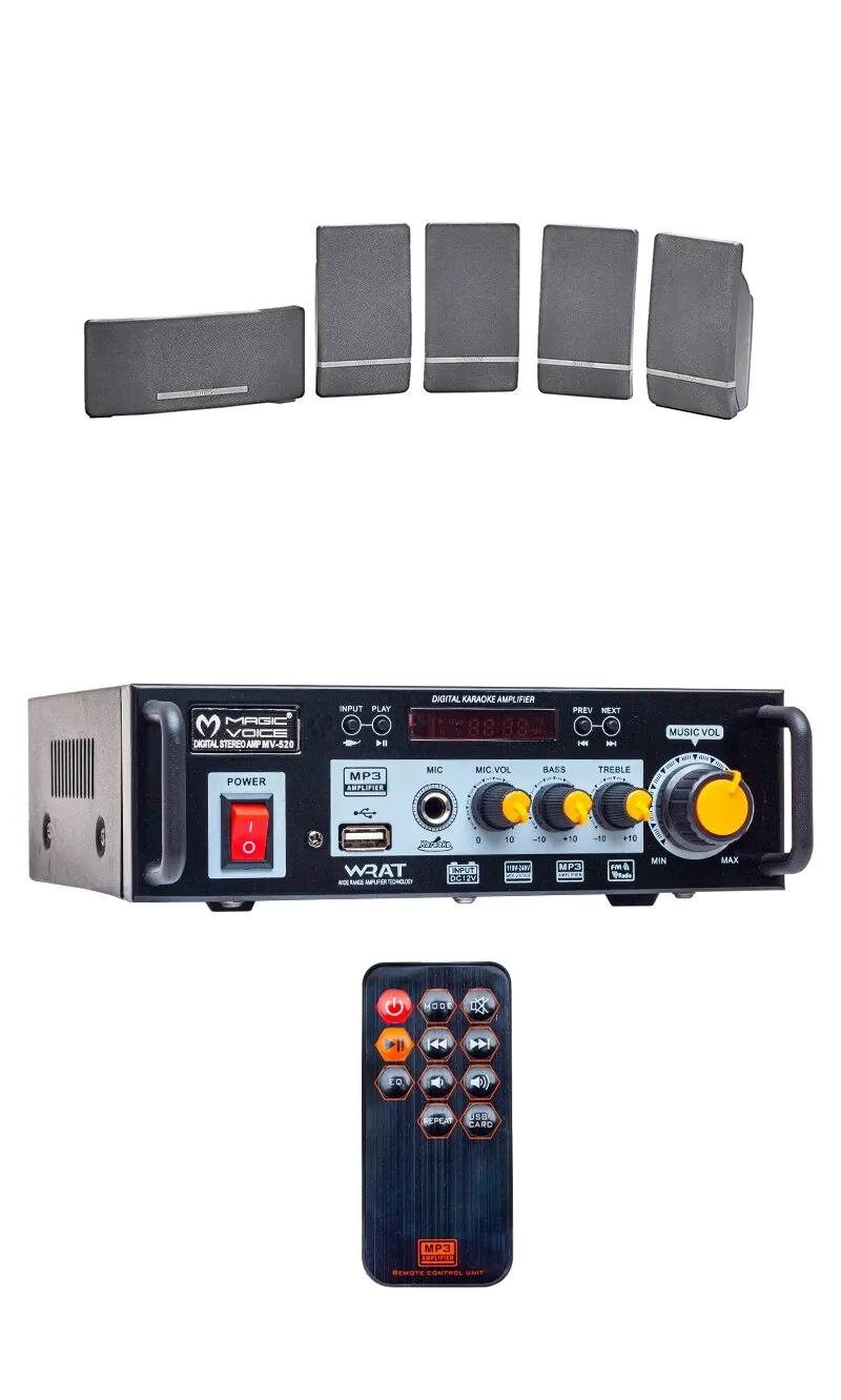 MAGICVOICE ANFİ +PHİLİPS 5'Lİ HOPARLÖR SET