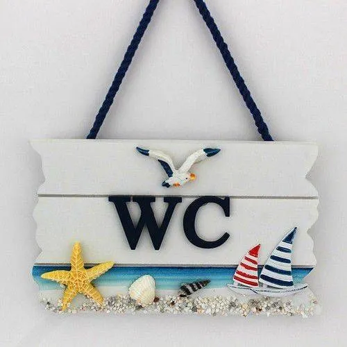 MARİN AHŞAP WC KAPI VE DUVAR SÜSÜ