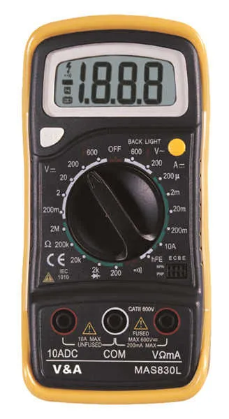 Wellhise Mas830 Dijital Multimetre Ölçü Aleti Avometre Işıklı Ekran