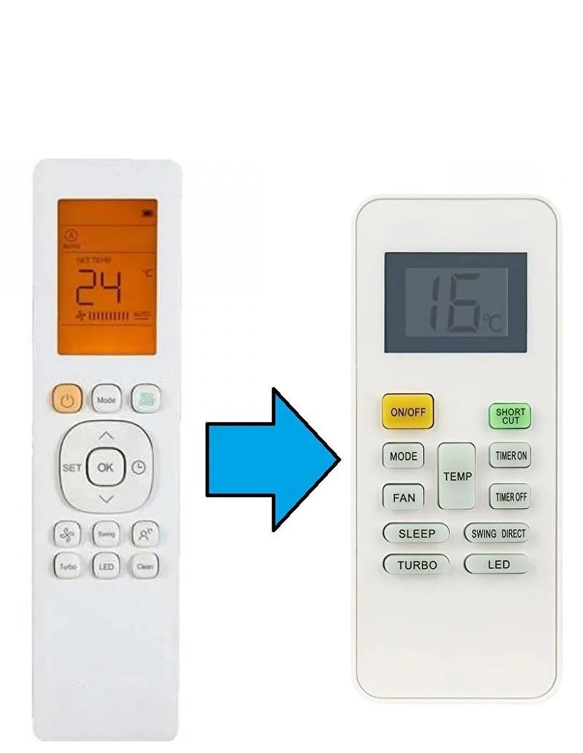 Midea Klima Kumandası-Resimde Sağdaki Gönderilir