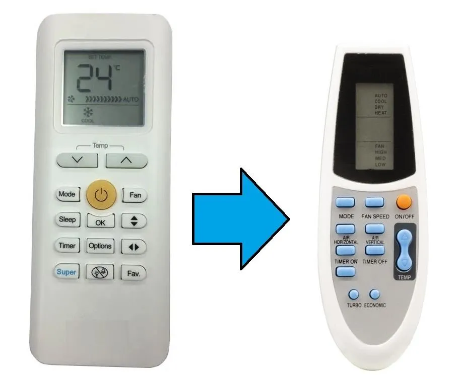 Midea RG70A/BGEF İle Uyumlu Klima Kumandası-Resimde Sağdaki Gönderilir