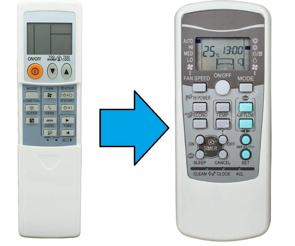 Mitsubishi Electric Klima Kumandası-Resimde Sağdaki Gönderilir