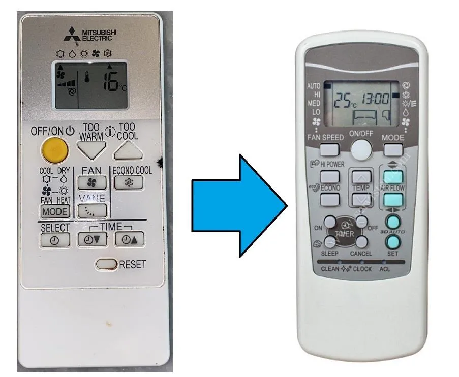 Mıtsubıshı Electrıc Klima Kumandası-Resimde Sağdaki Gönderilir