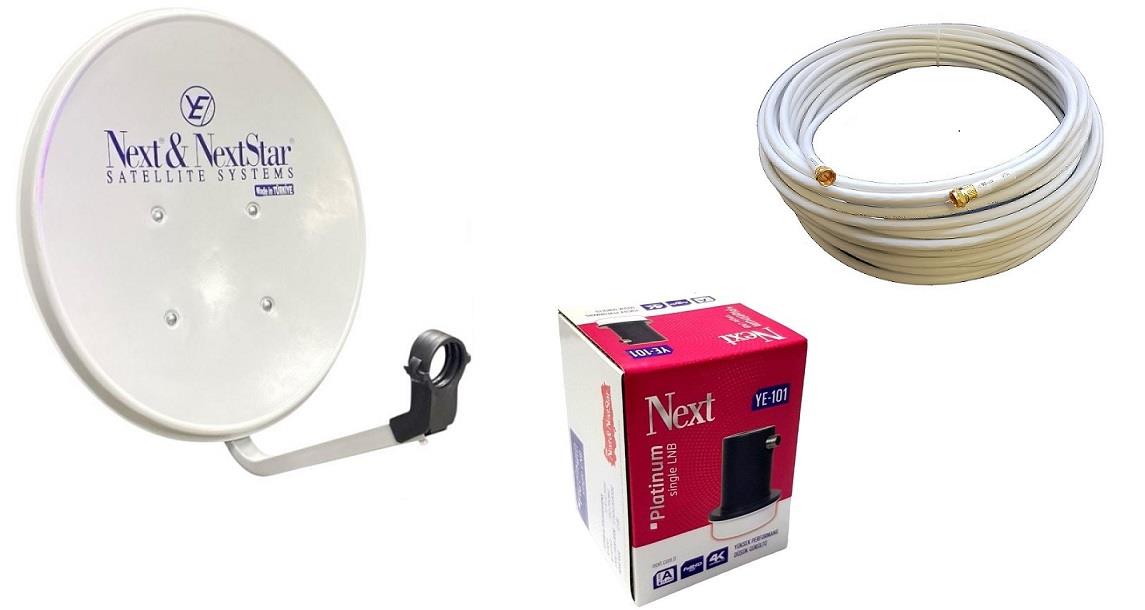 Nextstar 50 cm Karavan Çanak Anten + Next Tekli Lnb + 10 Metre Uydu Anten Kablo