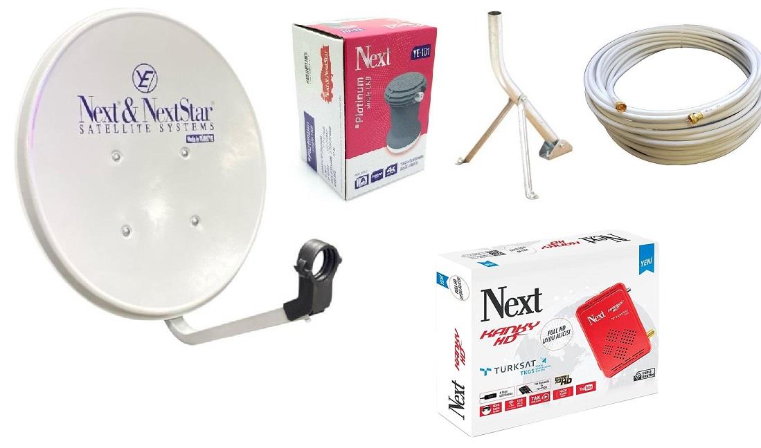 Nextstar Karavancı Uydu Anteni+Next Tekli Lnb+ Next Hd Uydu Alıcı+10metre Kablo