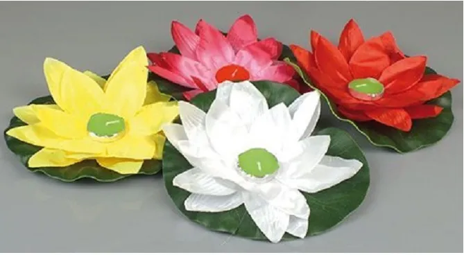 Nilüfer Su Çiçeği Havuz Su Feneri (Tealight Mumluk).5 Ad.(5 farklı renk)