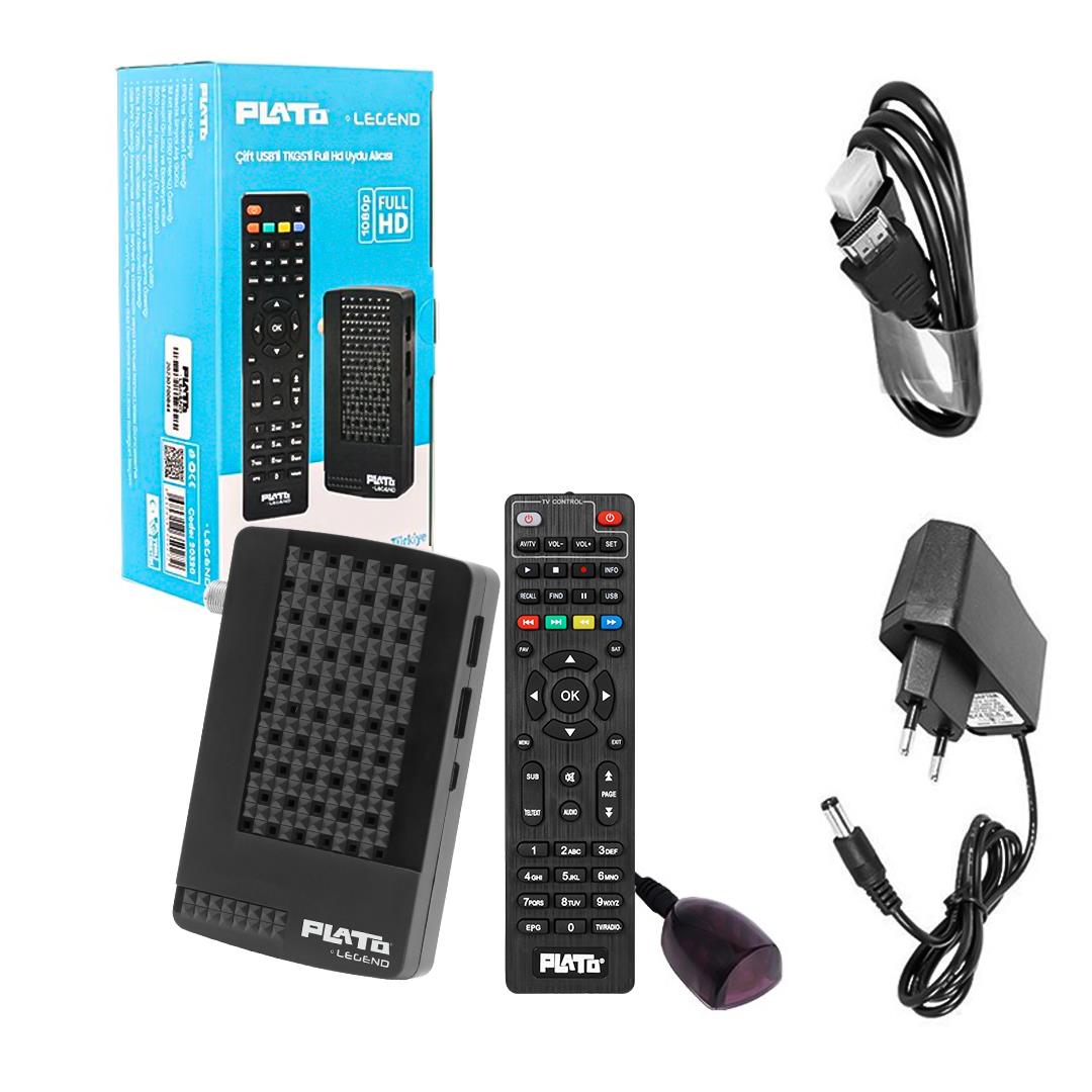 PLATO LEGEND ÇİFT USB'Lİ TKGS'Lİ MINI HD UYDU ALICISI (TRT BANDROLLÜ)