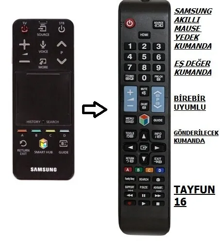 SAMSUNG ile uyumlu AKILLI KUMANDA AA59-00776A - AA59-00773A-YEDEK KUMANDASI