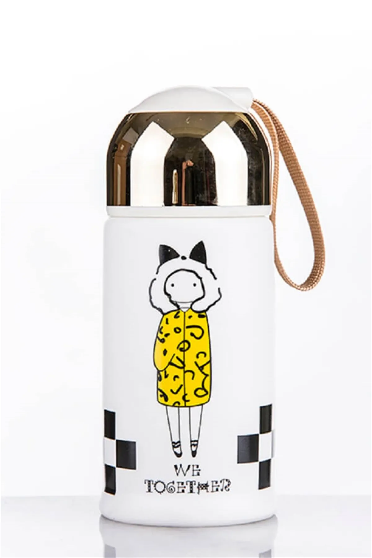 Seramik Matara.Sarı palto temalı