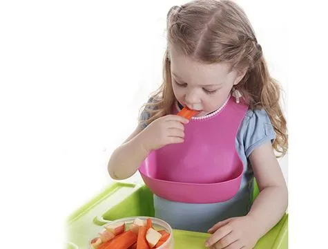 Silikon Hazneli Bebek Mama Önlüğü -PEMBE