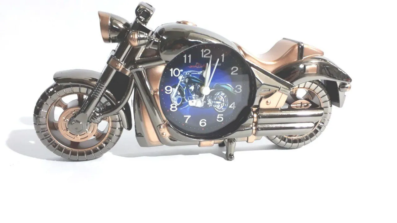 Tayfun Dekoratif Motosiklet Tasarımlı Alarmlı Masa Saati
