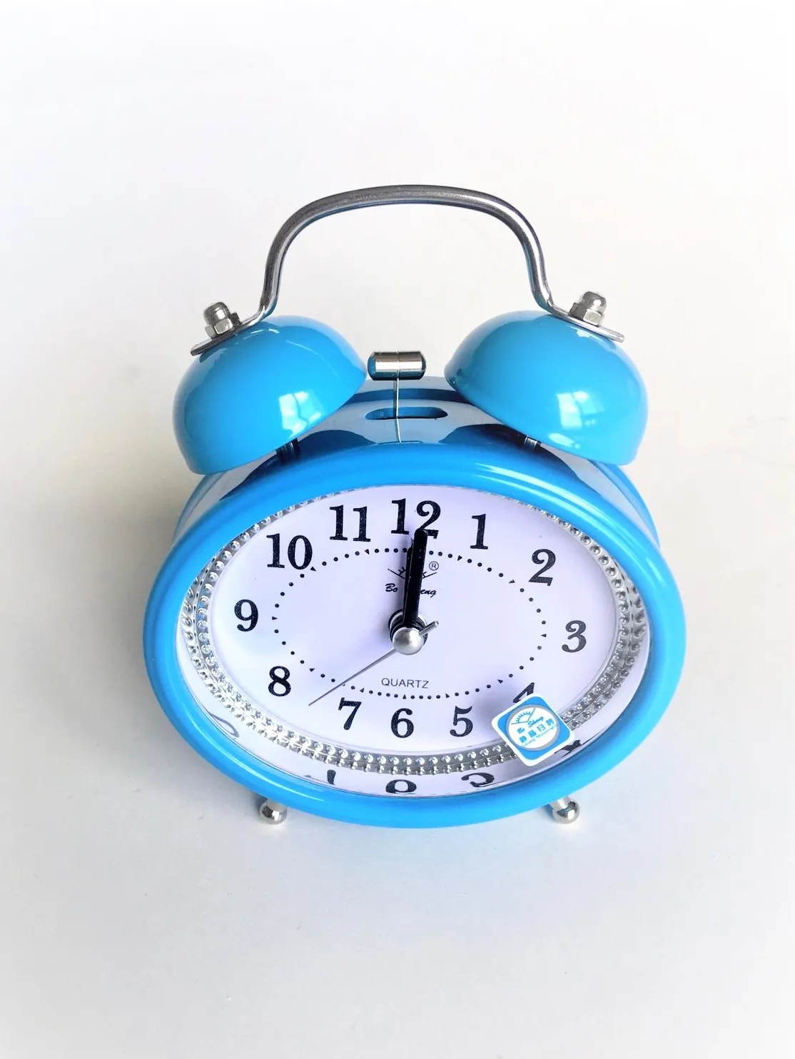 Tayfun Oval Dekoratif Çalar Masa Saati Mavi