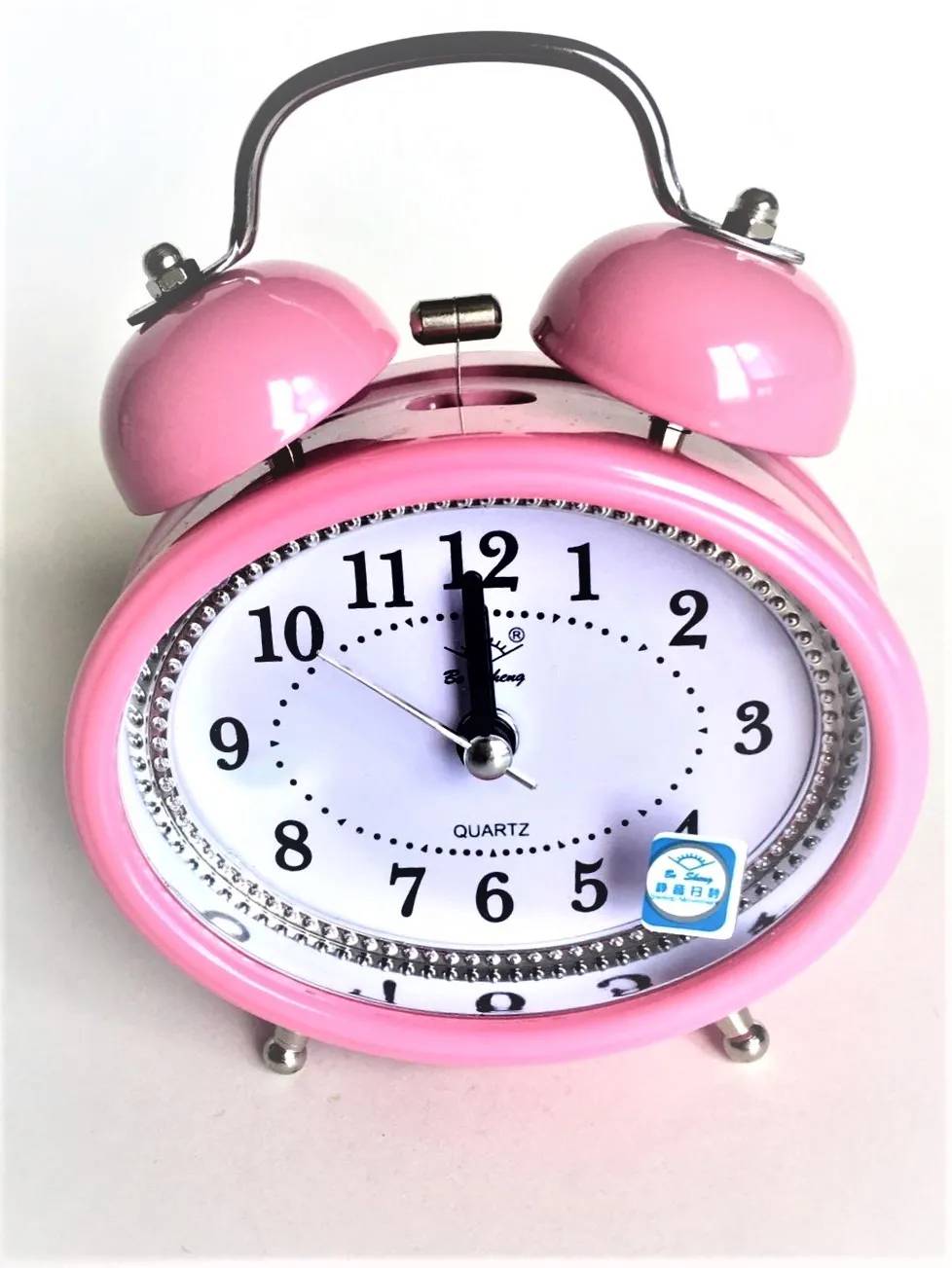 Tayfun Oval Dekoratif Çalar Masa Saati Pembe