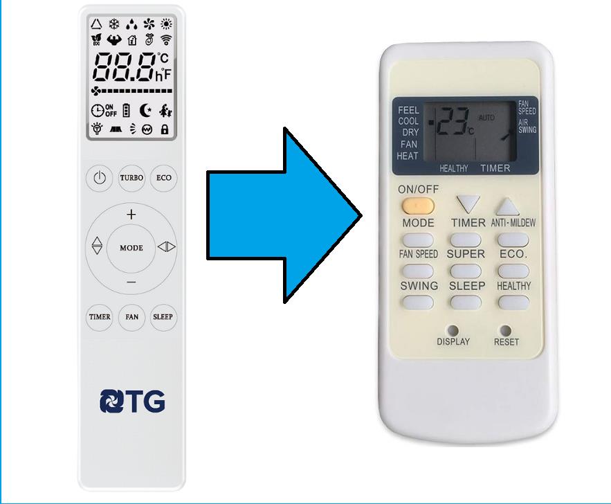 tg ile uyumlu İnverter Klima Kumandası-Resimde Sağdaki Gönderilir