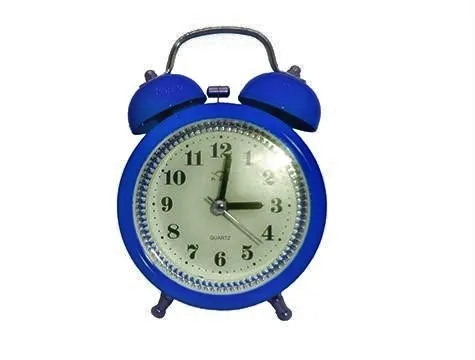 Yuvarlak Dekoratif Çalar Masa Saati Mavi